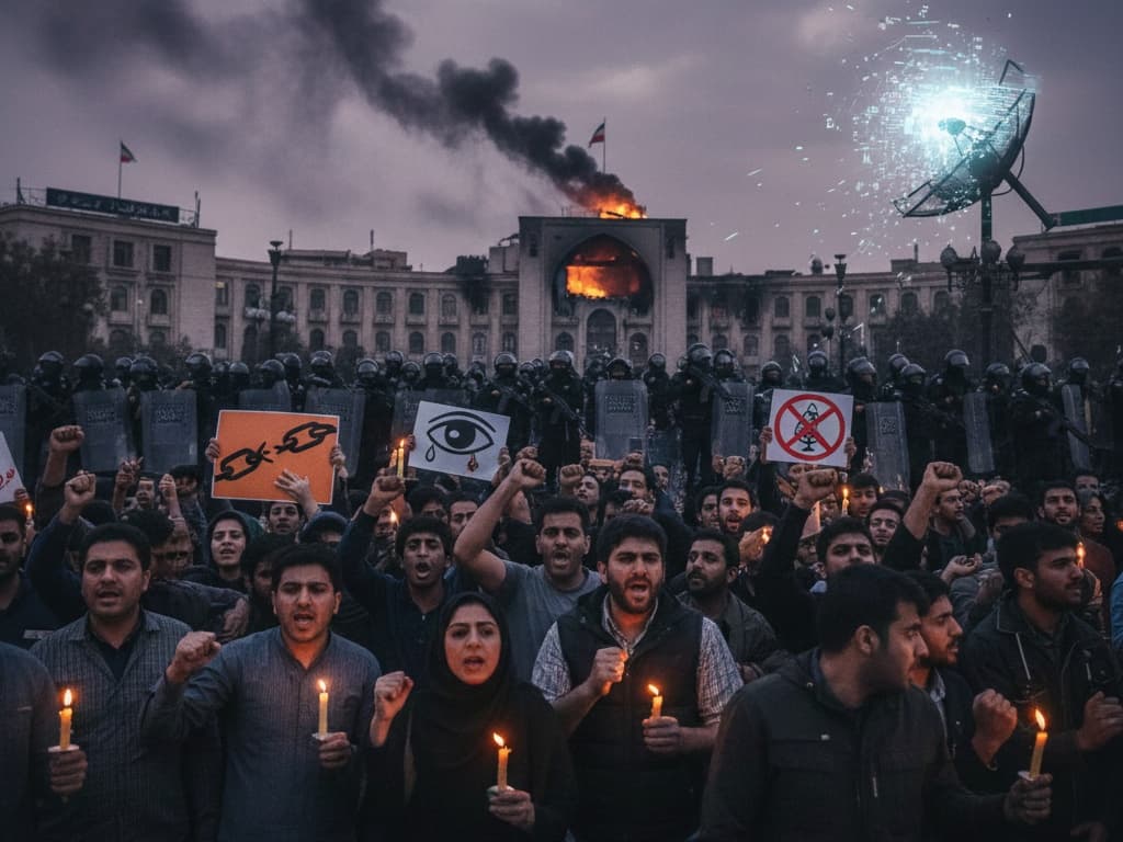 Protestas en Irán continuan con fuerza tras 24 horas sin acceso a internet.